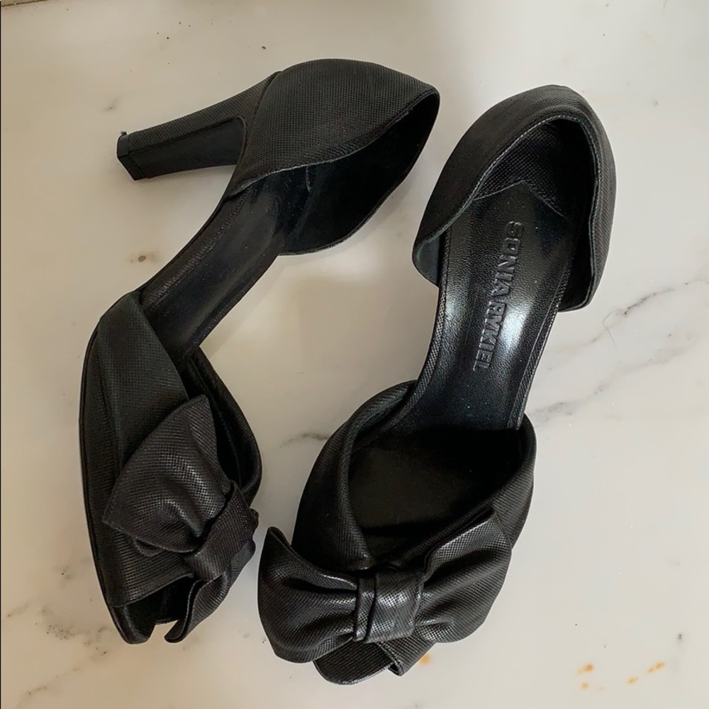 - Sonia Rykiel Black Leather Heels